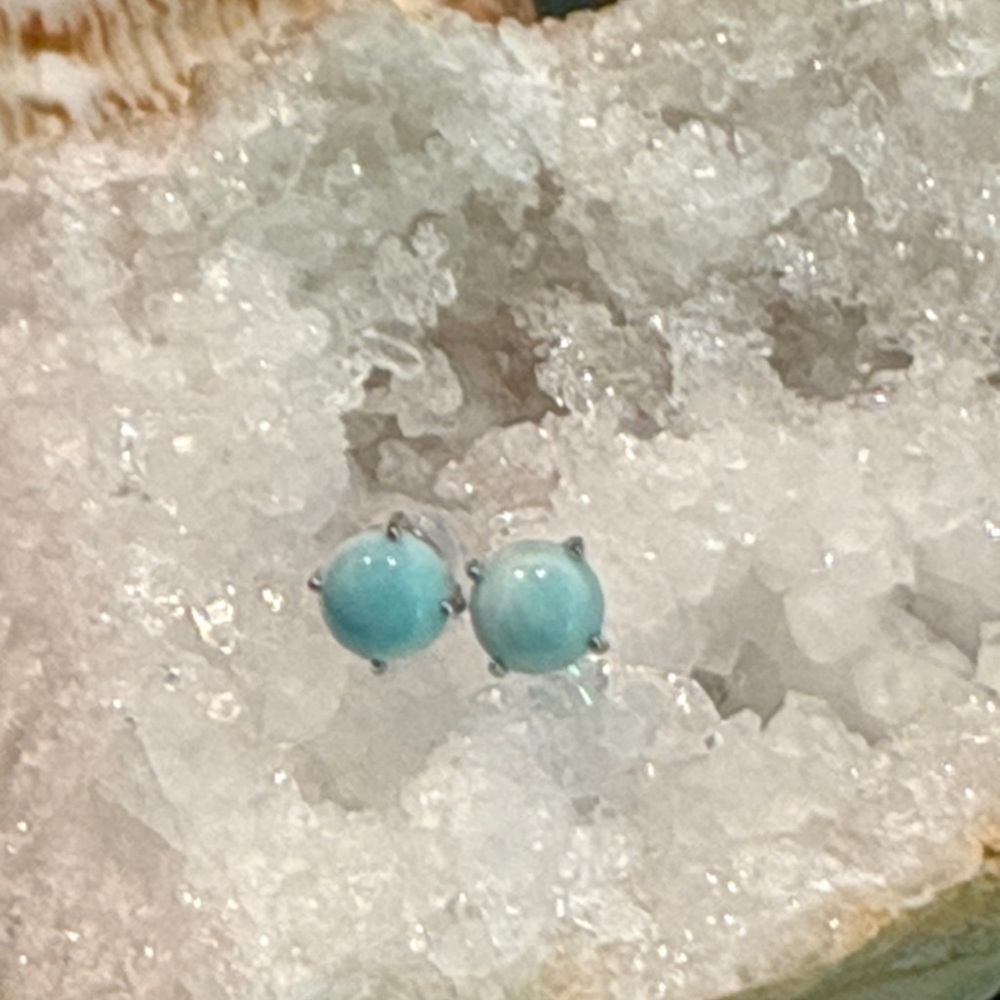 Larimar silver studs Pr “B”